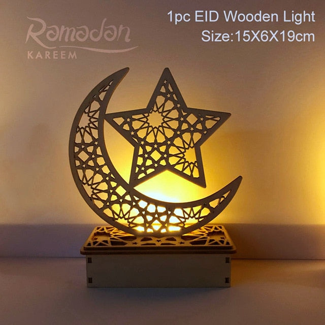 QIFU Eid Mubarak Decor Ornament Light Eid Kareem Ramadan Decor for Home Ramadan Mubarak Eid Al Adha Islamic Muslim Party Decor