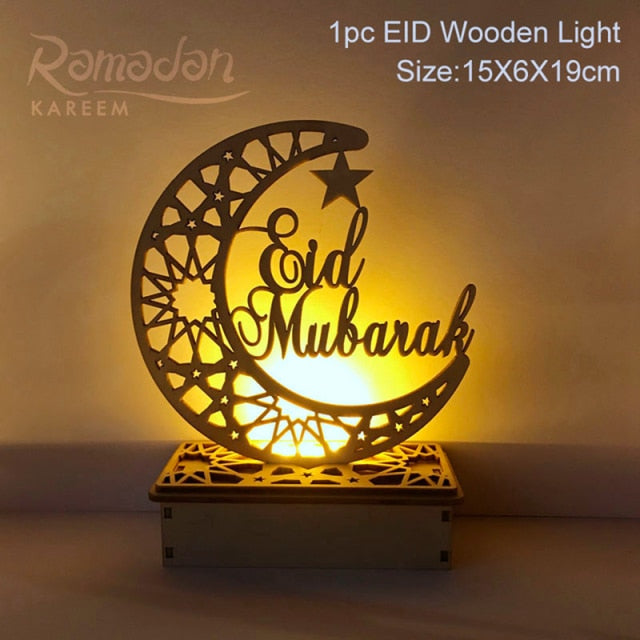 QIFU Eid Mubarak Decor Ornament Light Eid Kareem Ramadan Decor for Home Ramadan Mubarak Eid Al Adha Islamic Muslim Party Decor