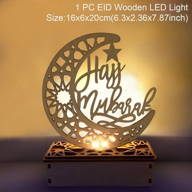 QIFU Eid Mubarak Decor Ornament Light Eid Kareem Ramadan Decor for Home Ramadan Mubarak Eid Al Adha Islamic Muslim Party Decor