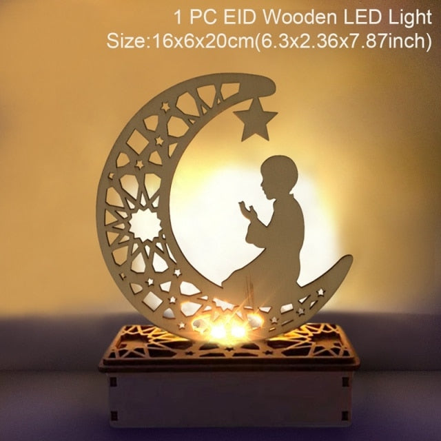 QIFU Eid Mubarak Decor Ornament Light Eid Kareem Ramadan Decor for Home Ramadan Mubarak Eid Al Adha Islamic Muslim Party Decor