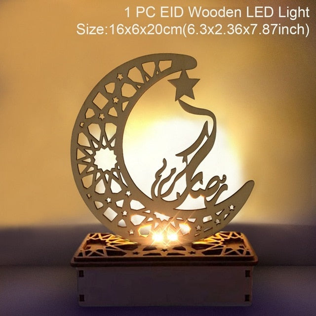 QIFU Eid Mubarak Decor Ornament Light Eid Kareem Ramadan Decor for Home Ramadan Mubarak Eid Al Adha Islamic Muslim Party Decor