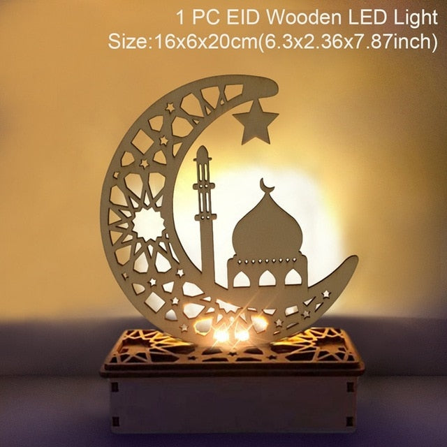 QIFU Eid Mubarak Decor Ornament Light Eid Kareem Ramadan Decor for Home Ramadan Mubarak Eid Al Adha Islamic Muslim Party Decor