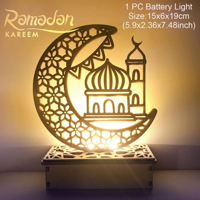 QIFU Eid Mubarak Decor Ornament Light Eid Kareem Ramadan Decor for Home Ramadan Mubarak Eid Al Adha Islamic Muslim Party Decor