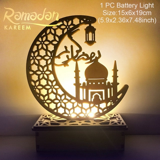 QIFU Eid Mubarak Decor Ornament Light Eid Kareem Ramadan Decor for Home Ramadan Mubarak Eid Al Adha Islamic Muslim Party Decor