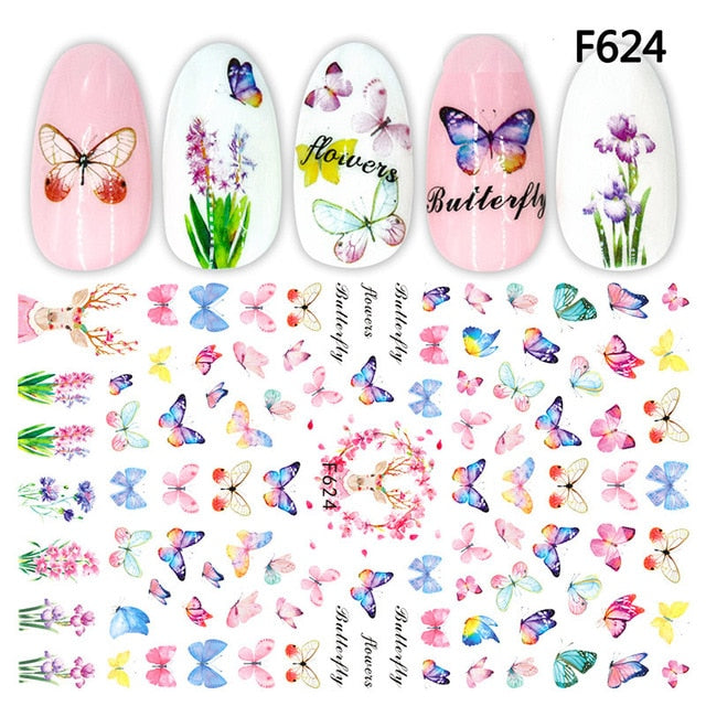 3D Nail Sticker Cool English Letter Nail Art Decorations Foil Love Heart Design Nails Accessories Fashion Manicure Stickers