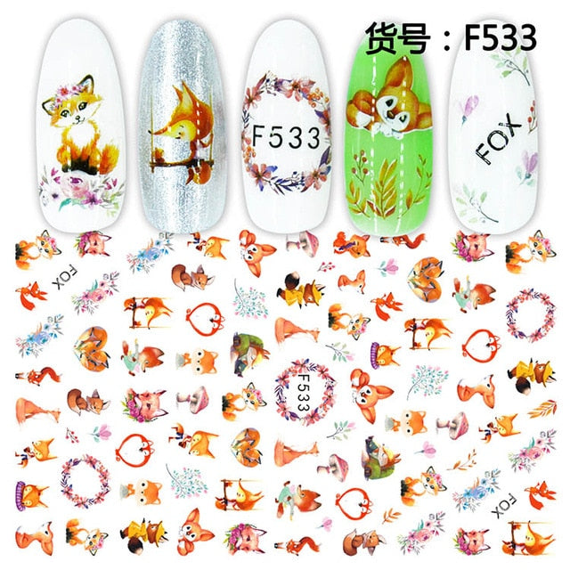 3D Nail Sticker Cool English Letter Nail Art Decorations Foil Love Heart Design Nails Accessories Fashion Manicure Stickers