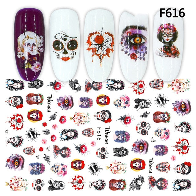 3D Nail Sticker Cool English Letter Nail Art Decorations Foil Love Heart Design Nails Accessories Fashion Manicure Stickers