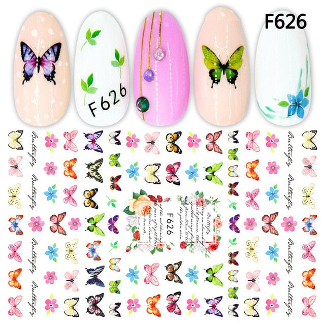 3D Nail Sticker Cool English Letter Nail Art Decorations Foil Love Heart Design Nails Accessories Fashion Manicure Stickers