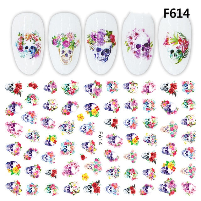 3D Nail Sticker Cool English Letter Nail Art Decorations Foil Love Heart Design Nails Accessories Fashion Manicure Stickers