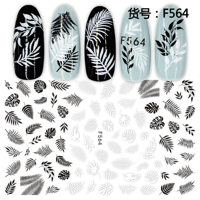 3D Nail Sticker Cool English Letter Nail Art Decorations Foil Love Heart Design Nails Accessories Fashion Manicure Stickers