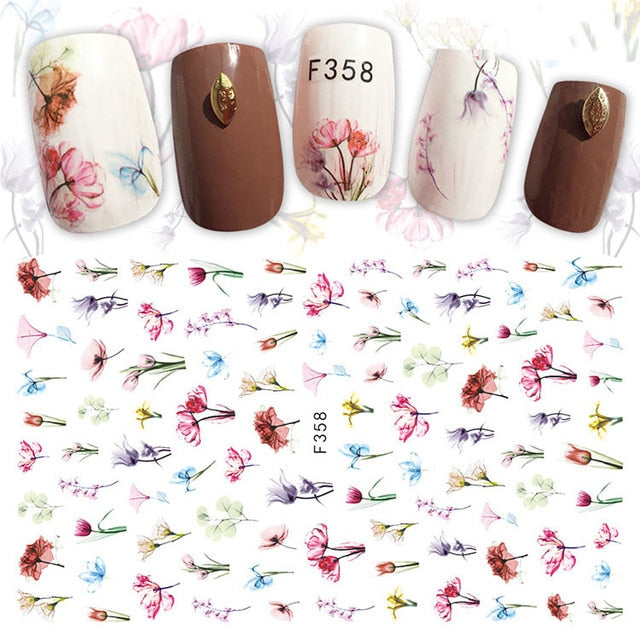 3D Nail Sticker Cool English Letter Nail Art Decorations Foil Love Heart Design Nails Accessories Fashion Manicure Stickers