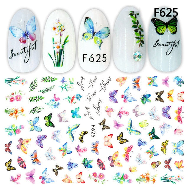 3D Nail Sticker Cool English Letter Nail Art Decorations Foil Love Heart Design Nails Accessories Fashion Manicure Stickers