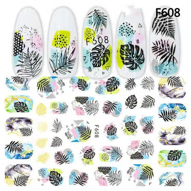 3D Nail Sticker Cool English Letter Nail Art Decorations Foil Love Heart Design Nails Accessories Fashion Manicure Stickers