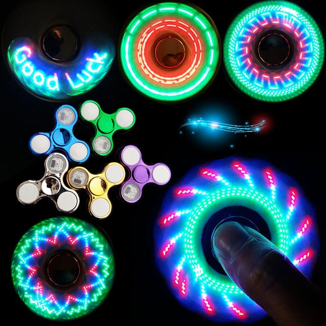 Luminous LED light Fidget Spinner Hand Top Spinners Glow in Dark Light EDC Figet Spiner Finger Stress Relief Toys