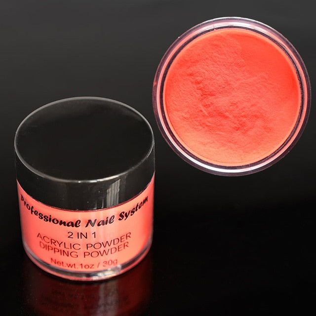 12 Colors 1 oz  Acrylic powder ,neon coral acrylic powder , nail supplies, coral nail polish, nail cosmetics , nail art,28g jar