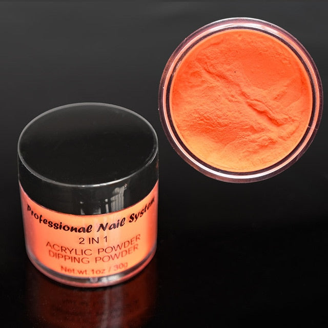 12 Colors 1 oz  Acrylic powder ,neon coral acrylic powder , nail supplies, coral nail polish, nail cosmetics , nail art,28g jar