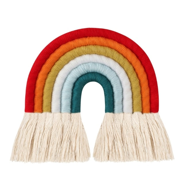 8 Layers Nordic Woven Rainbow Tapestry Home Decor Wall Hanging Toys Nursery Decor Living Room Children Girls Bedroom Decoration