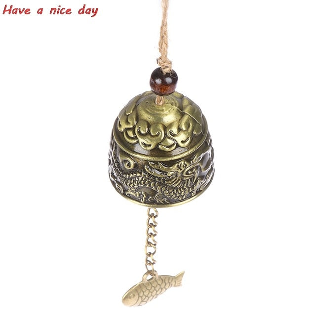 Hot 1PCS Gift Crafts For Good Luck Lucky Blessing Feng Shui Wind Chime Buddha Statue Pattern Bell Fortune Home Car Hanging Decor