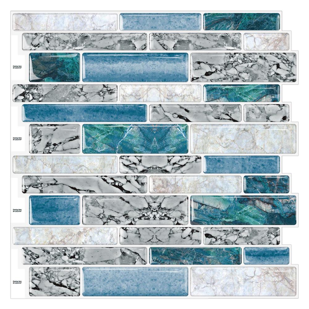 (Ship from USA)10PCS 12"X12" 3D Mosaic Wallpaper Sticker Self Adhesive Bathroom Decor Peel and Stick Tile for Kitchen Backsplash