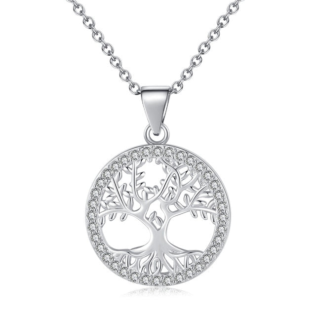 Sodrov 925 Silver Necklace Tree of Life Silver Pendant Necklace For Women Nature Lucky Silver 925 Jewelry Silver Necklace