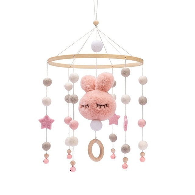 Let's Make Dropshipping Baby Rattles Crib Mobiles Toy Bed Bell Musical Box 0-12month Cloud Cotton Carousel For Cots Projection