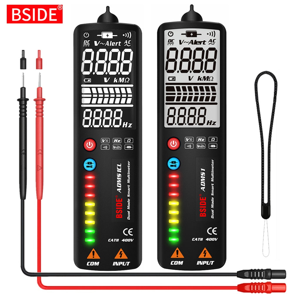 BSIDE Voltage Detector Indicator 2.4"LCD Non contact Live wire Tester Electric Pen Voltmeter Multimeter NCV Continuity Hz Test