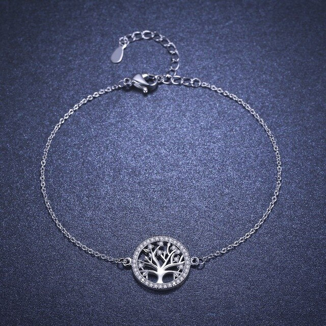 Sodrov 925 Sterling Silver Bracelet Couples Women Charm Found Fortune 20mm Tree of Life Lucky Bracelets For Women 925 jewelry