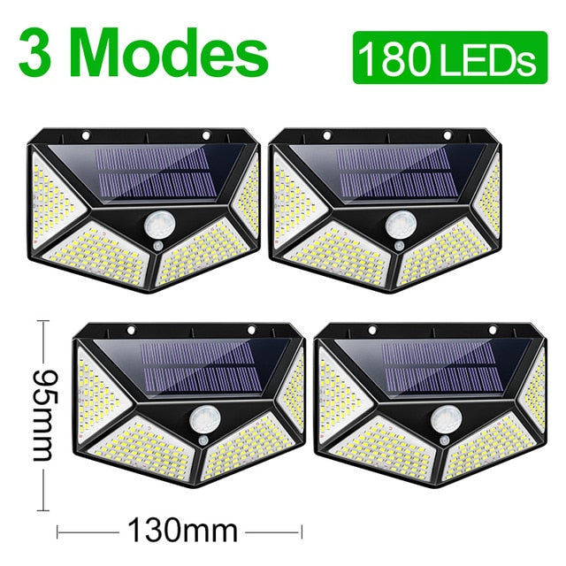 Goodland 180 100 LED Solar Light Outdoor Solar Lamp Powered Sunlight Waterproof PIR Motion Sensor Light for Garden Decoration