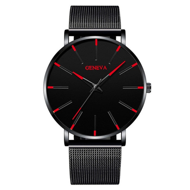 2021 Minimalist Men's Fashion Ultra Thin Watches Simple Men Business Stainless Steel Mesh Belt Quartz Watch Relogio Masculino