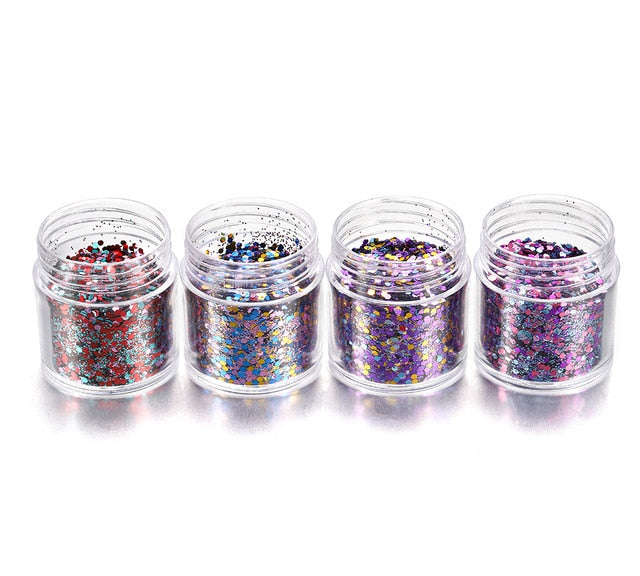 4 Bottles/set Glitter Sequin Powder UV Resin Epoxy Molds For Resin Nail Art Decoration Craft Jewelry Making Supplies Accessories