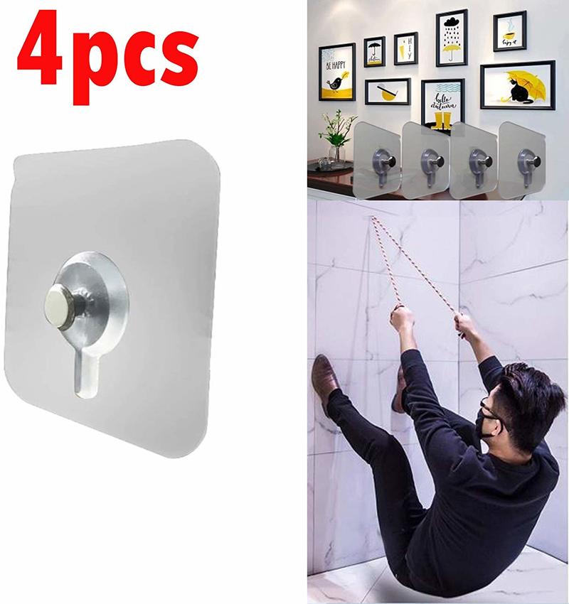 4pcs Cross Stitch Wall Painting Hole Hook Self Adhesive Hole Nail Non-Trace Photo Frame Hole Hanging Nail