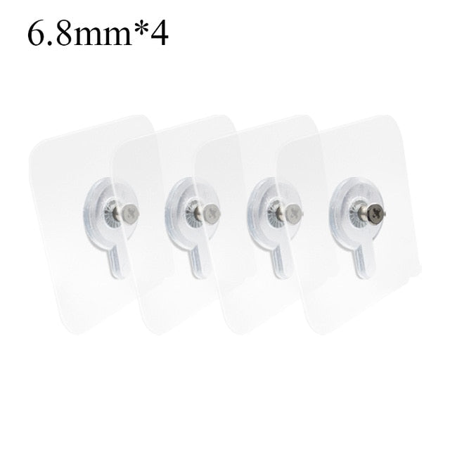 4pcs Cross Stitch Wall Painting Hole Hook Self Adhesive Hole Nail Non-Trace Photo Frame Hole Hanging Nail