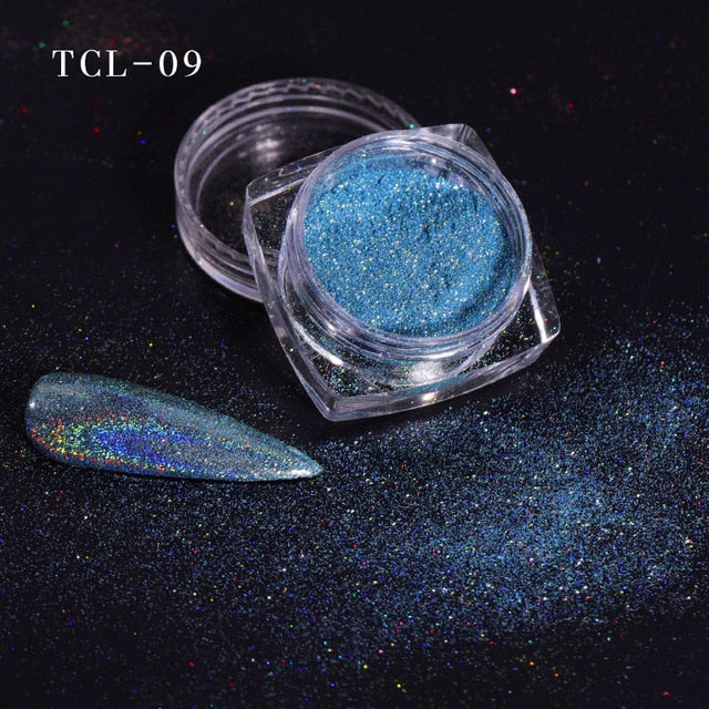 12 color Laser Nail Glitter Holographic Powder Sequins Charms Flake Paillette Sparkly Pigment Dust Nail Art Decoration