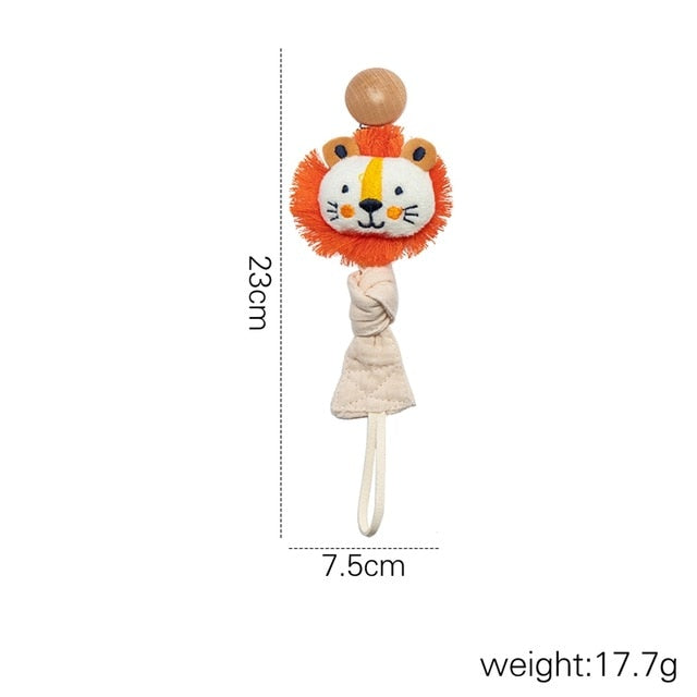 1pc Baby Dummy Pacifier Chain Clip Cotton Cloth Plush Dolls Animal  Wood Rodent Nipples Holder Newborn Toys Teether Accessories