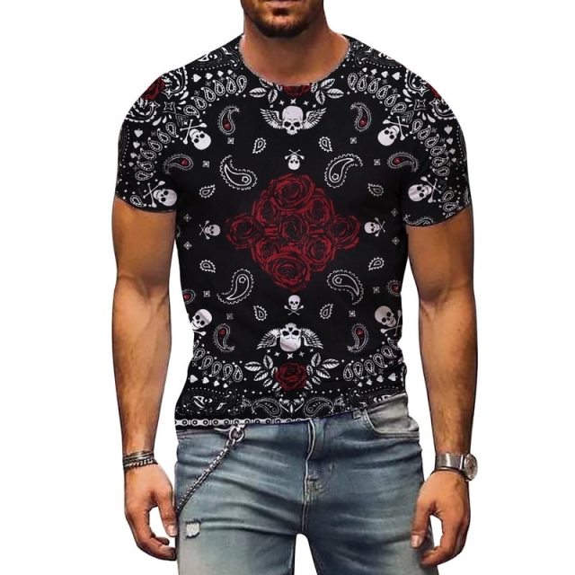 2021 Summer Casual Short Sleeve T-Shirts For Mens Fashion Smiley Face Print O-Neck Pullover Tops Plus Size Male Tee Streetwear