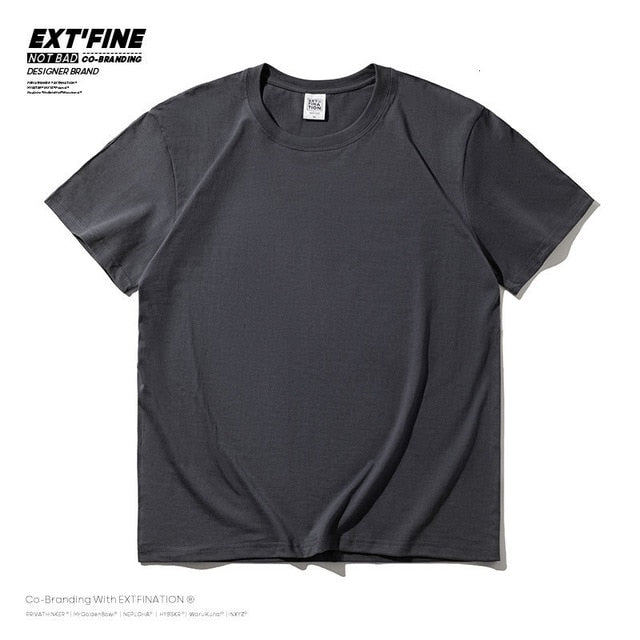 Extfine 100% Combed Cotton Short Sleeve T-shirt Men 2021 Summer Casual Tshirt Women Basic Harajuku Soft T Shirt Tops Tee