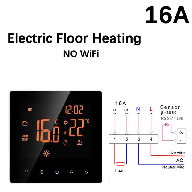 Tuya WiFi Smart Thermostat LCD Display Touch Screen for Electric Floor Heating Water/Gas Boiler Temperature Remote Controller