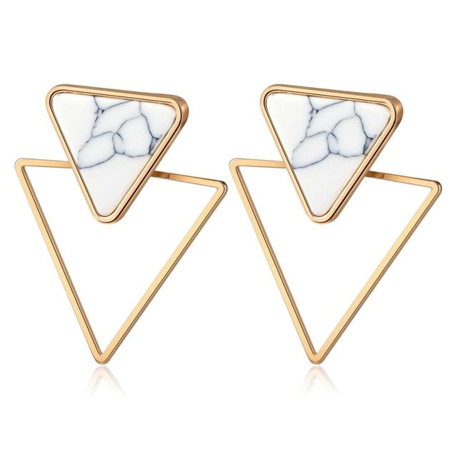 Women's Earrings Korean Acrylic Drop Earrings for Women Statement Geometric Round Gold Earring 2021 Fashion Trend Female Jewelry