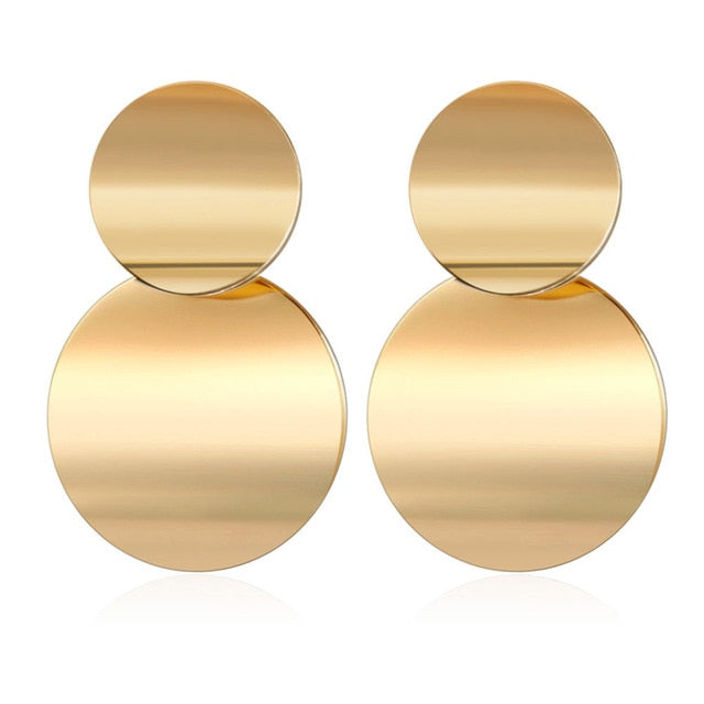 Women's Earrings Korean Acrylic Drop Earrings for Women Statement Geometric Round Gold Earring 2021 Fashion Trend Female Jewelry