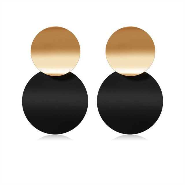 Women's Earrings Korean Acrylic Drop Earrings for Women Statement Geometric Round Gold Earring 2021 Fashion Trend Female Jewelry