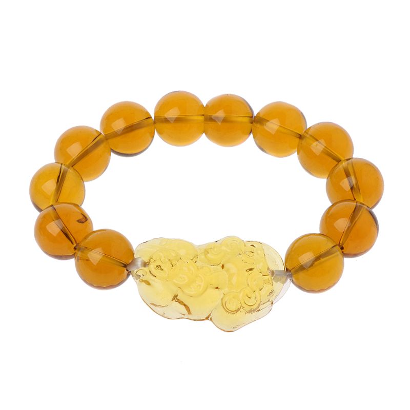 Feng Shui Citrine Gem Stone Wealth Pi Xiu Bracelet Attract Wealth and Good Luck