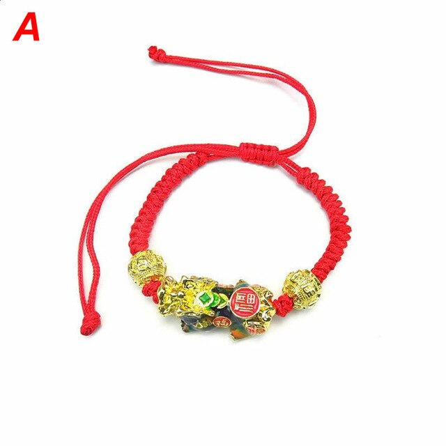 Feng Shui Pi Xiu Charm Red String Bracelet Color Change Kabbalah Braided Mood Bracelets Attract Wealth Good Luck Jewerly
