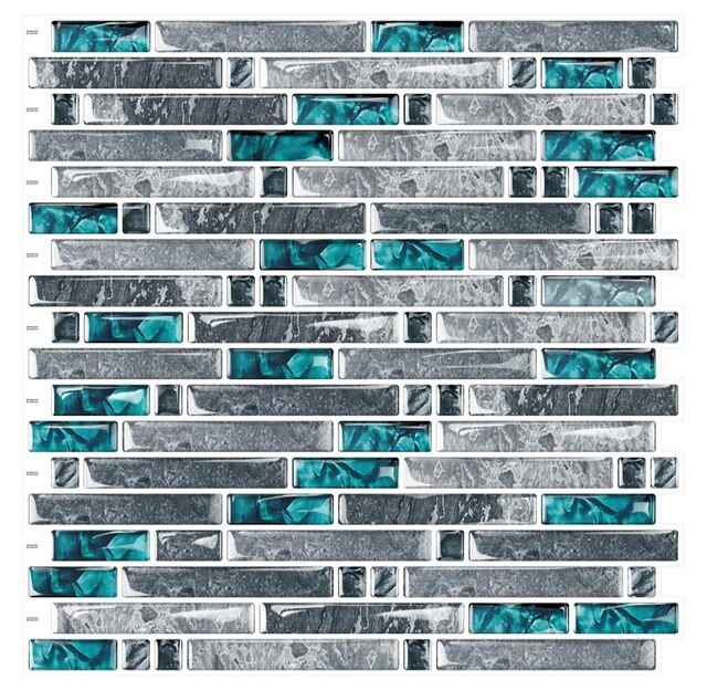 (Ship from USA)Cocotik 12"x12" Self Adhesive Peel Mosaic Wall Vinyl Backsplash Stickers for Kitchen Tiles, Pack of 10
