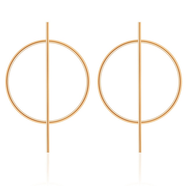 Golden Big hoop Earrings Korean Geometry Metal Gold Earrings For women Female Retro Drop Earrings 2021 Trend Fashion Jewelry