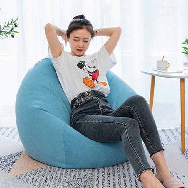 Meijuner Lazy Sofa Cover Solid Chair Covers without Filler/Inner Bean Bag Pouf Puff Couch Tatami Living Room Furniture Cover