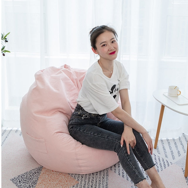 Meijuner Lazy Sofa Cover Solid Chair Covers without Filler/Inner Bean Bag Pouf Puff Couch Tatami Living Room Furniture Cover