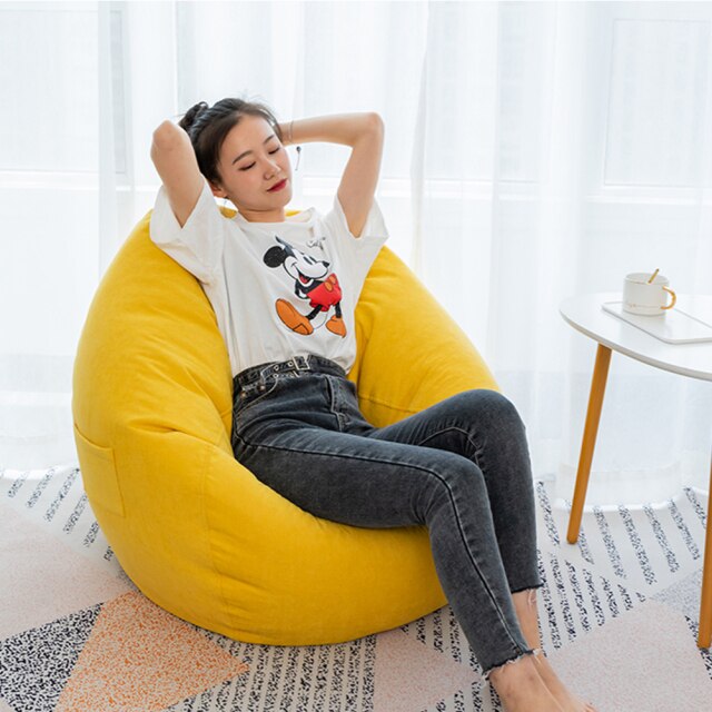 Meijuner Lazy Sofa Cover Solid Chair Covers without Filler/Inner Bean Bag Pouf Puff Couch Tatami Living Room Furniture Cover