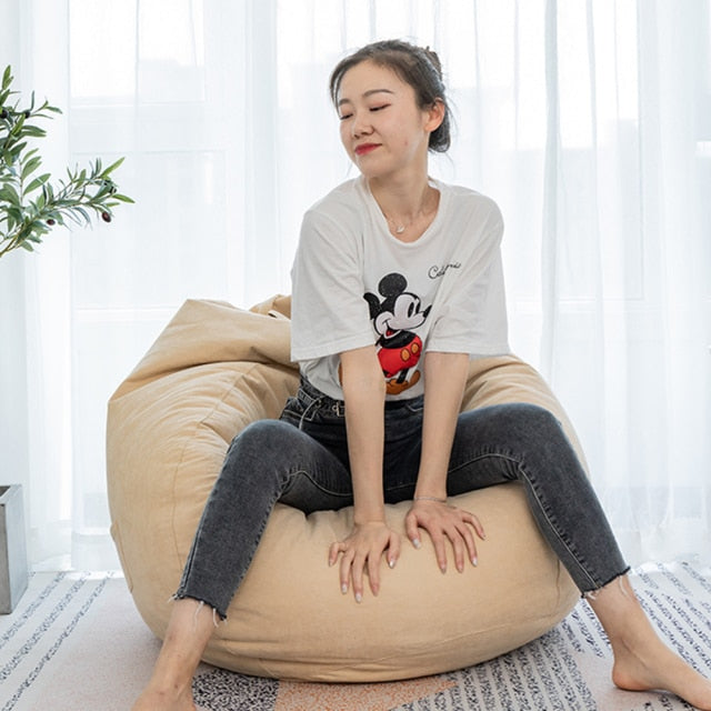 Meijuner Lazy Sofa Cover Solid Chair Covers without Filler/Inner Bean Bag Pouf Puff Couch Tatami Living Room Furniture Cover