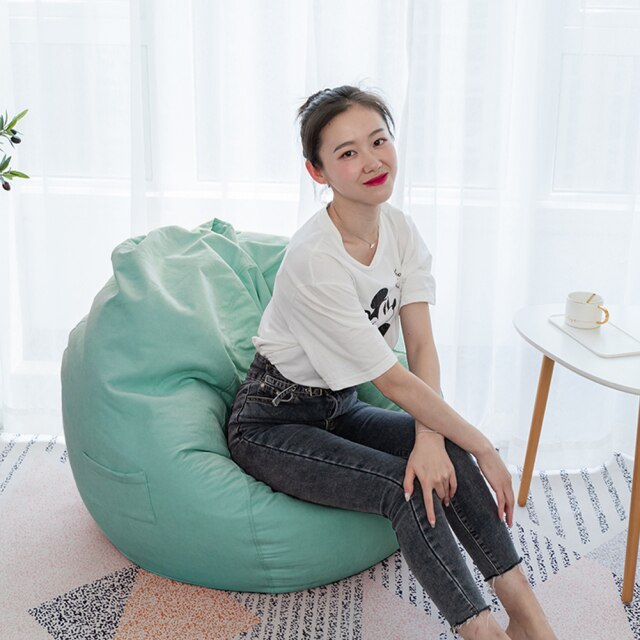 Meijuner Lazy Sofa Cover Solid Chair Covers without Filler/Inner Bean Bag Pouf Puff Couch Tatami Living Room Furniture Cover