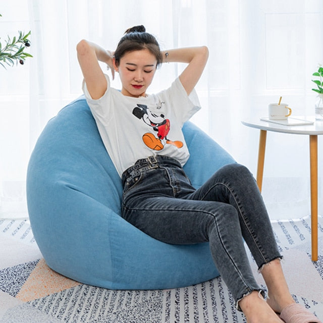 Meijuner Lazy Sofa Cover Solid Chair Covers without Filler/Inner Bean Bag Pouf Puff Couch Tatami Living Room Furniture Cover